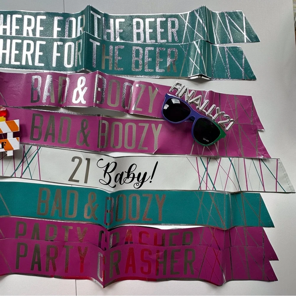 21st Birthday Party Sashes and Accessories Set -‎ Multicolor